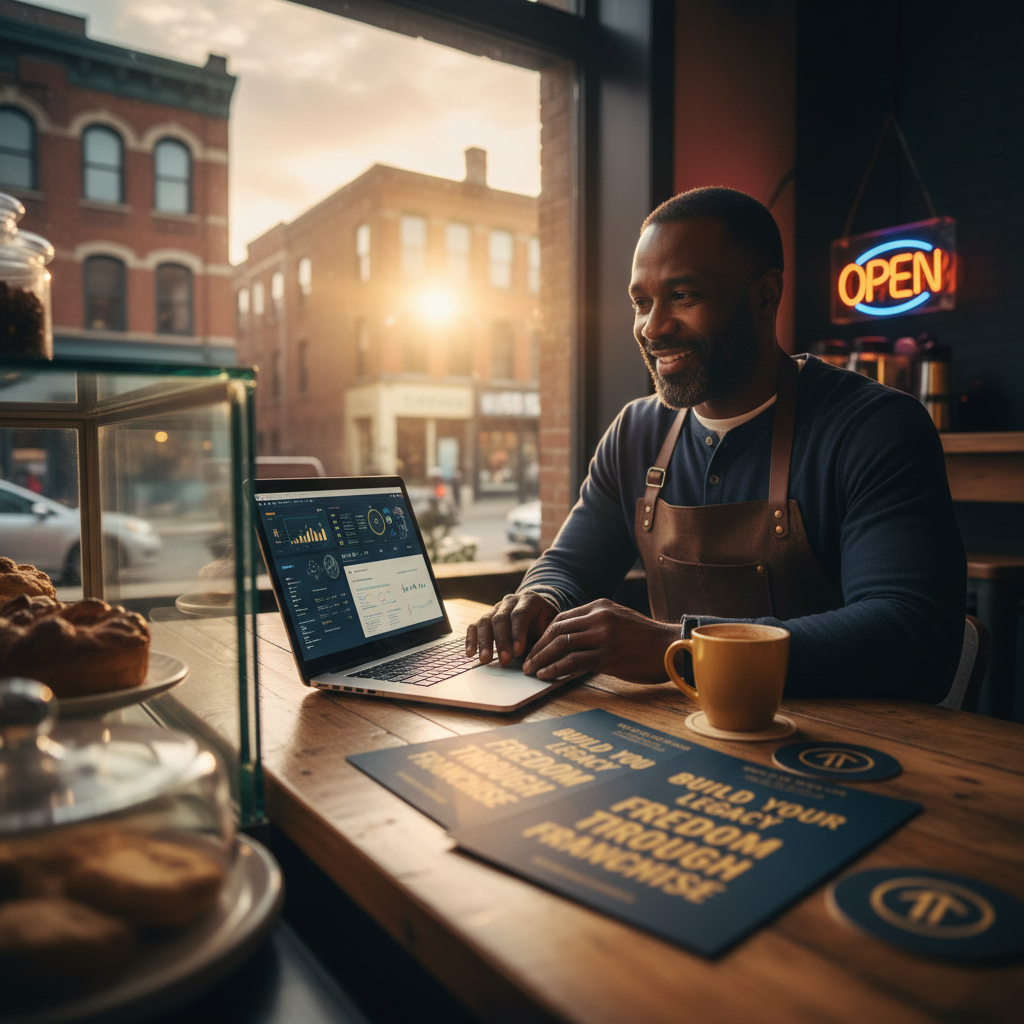 Veteran analyzing franchise marketing system performance data